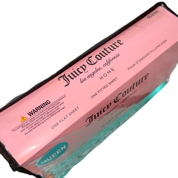 **SOLD** Juicy Couture Home 6 Piece Purple Floral Print Queen Size Sheet Set - Picture 9 of 12